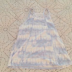 Blue and white tie dyed Tank top